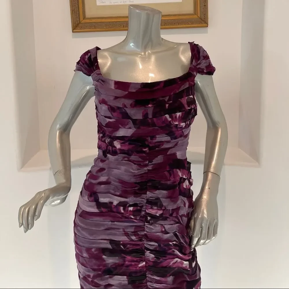 Tadashi Collection Ruched Silk Sheath Dress 8